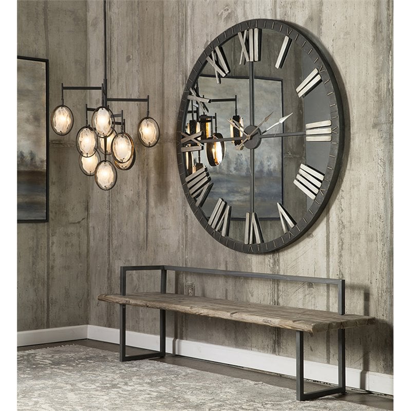 Bowery Hill Contemporary Large Metal Bronze Wall Clock