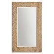 Bowery Hill Contemporary Oversized Wooden Mirror in Light Gray