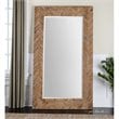 Bowery Hill Contemporary Oversized Wooden Mirror in Light Gray
