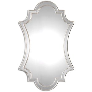 Bowery Hill Contemporary Antiqued Silver Wall Mirror