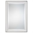 Bowery Hill Modern White and Silver Sloped Profile Mirror