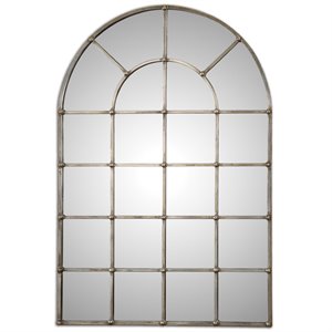 Bowery Hill Contemporary Arch Decorative Mirror in Window