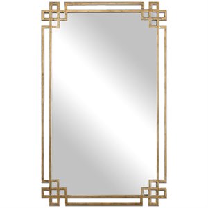 Bowery Hill Metal Framed Glass Mirror in Antique Gold Finish