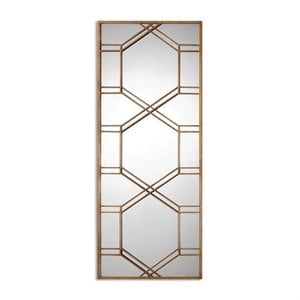 Bowery Hill Contemporary Metal Gold Leaf Leaner Mirror