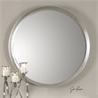 Bowery Hill Contemporary Round Silver Leaf Glass Mirror