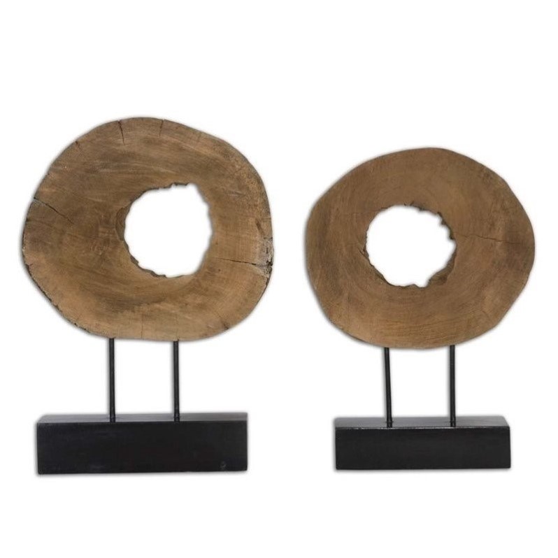 Bowery Hill Contemporary Wooden Sculptures (Set of 2)