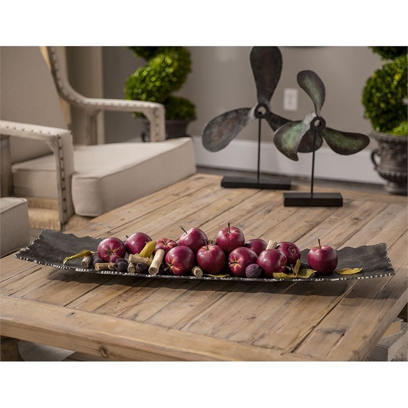 Bowery Hill Contemporary Dark Nickel Cast Aluminium Tray