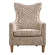 Bowery Hill Traditional Fabric/Wood Animal Pattern Armchair in Brown