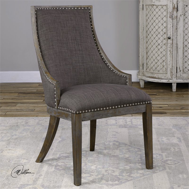 Bowery Hill Contemporary Charcoal Gray Accent Chair