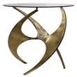 Bowery Hill Glass Antique Gold Accent Table