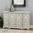 Bowery Hill Contemporary 4-Door Wood Cabinet in Weathered Gray