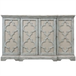 Bowery Hill Contemporary 4-Door Wood Cabinet in Weathered Gray