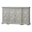 Bowery Hill Contemporary 4-Door Wood Cabinet in Weathered Gray