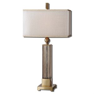 bowery hill contemporary amber glass table lamp