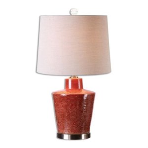 bowery hill contemporary brick red table lamp