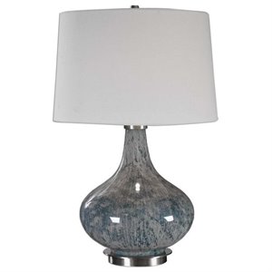 bowery hill contemporary blue gray glass lamp