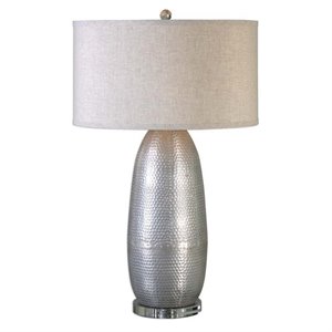 bowery hill contemporary industrial iron silver table lamp