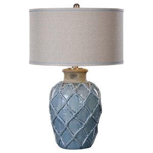 bowery hill contemporary pale blue table lamp