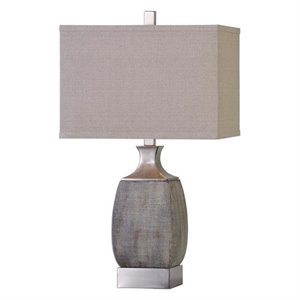 bowery hill contemporary ceramic rust bronze table lamp