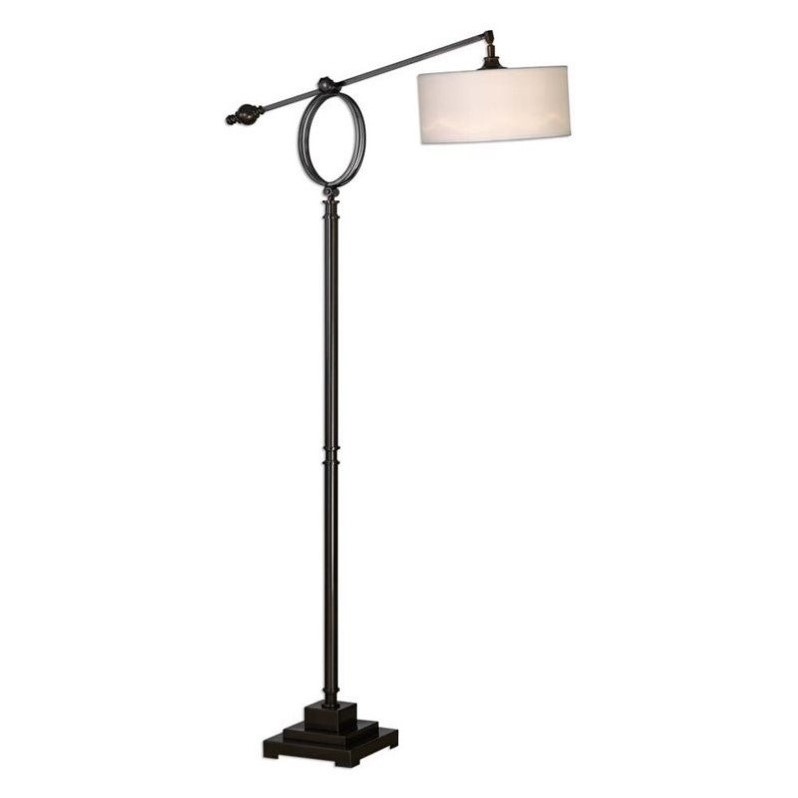 Bowery Hill Contemporary Iron Brushed Bronze Floor Lamp