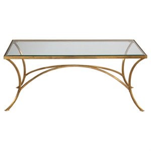 Bowery Hill Contemporary Coffee Table in Gold