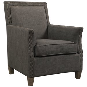bowery hill contemporary arm chair in charcoal and walnut