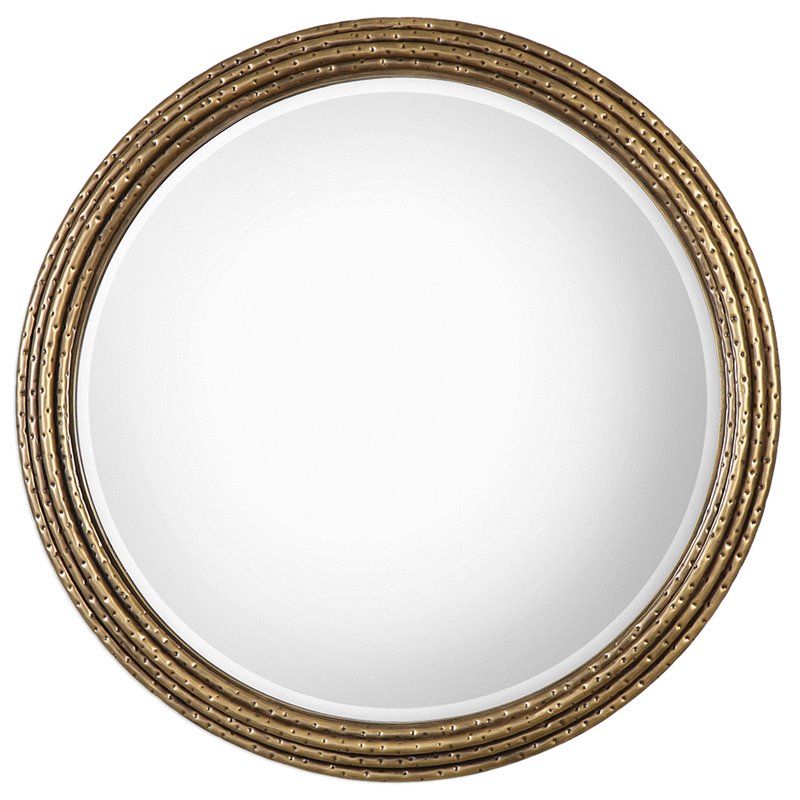 Bowery Hill Contemporary Decorative Mirror in Hammered Gold