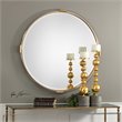 Bowery Hill Contemporary Decorative Glass Iron Mirror in Gold