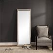 Bowery Hill Contemporary Floor Decorative Mirror in Silver