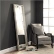 Bowery Hill Contemporary Floor Decorative Mirror in Silver