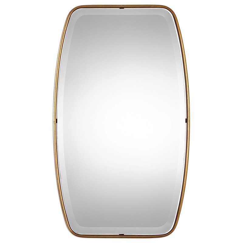 Bowery Hill Contemporary Decorative Mirror in Antiqued Gold