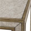 Bowery Hill Contemporary Mirrored End Table in Antique Gold