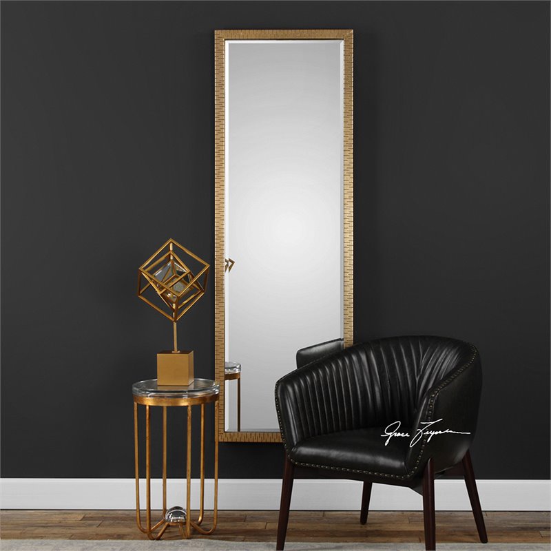 Bowery Hill Contemporary Iron Decorative Mirror in Gold