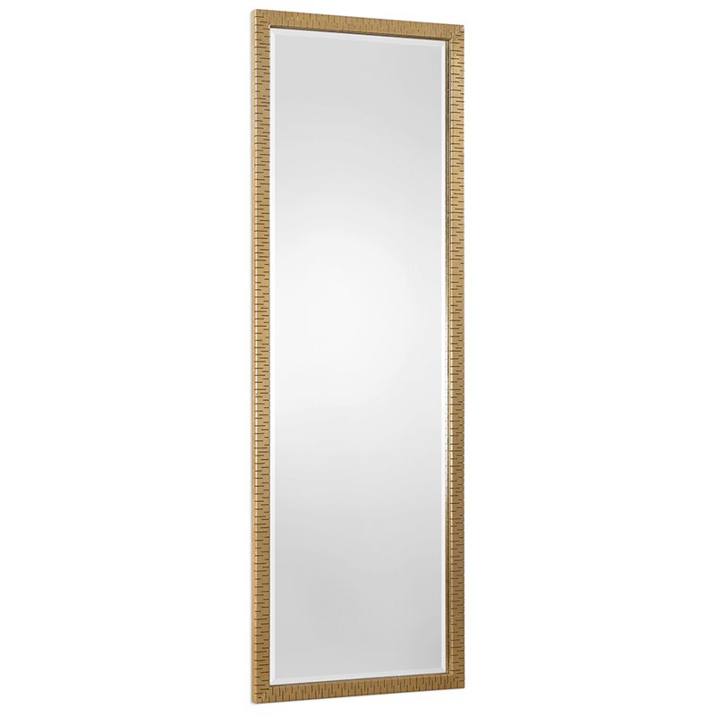 Bowery Hill Contemporary Iron Decorative Mirror in Gold