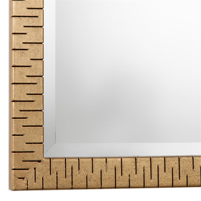 Bowery Hill Contemporary Iron Decorative Mirror in Gold
