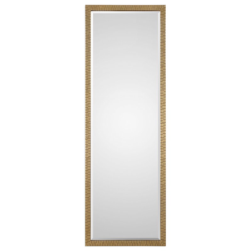 Bowery Hill Contemporary Iron Decorative Mirror in Gold
