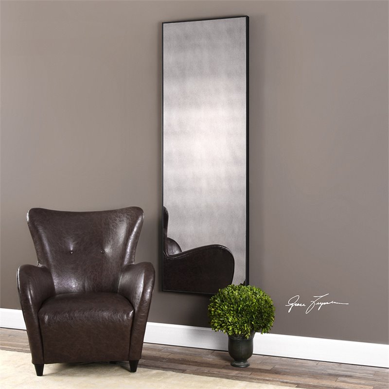 Bowery Hill Contemporary Decorative Mirror in Aged Black