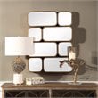 Bowery Hill Contemporary Decorative Glass Mirror in Antiqued Gold