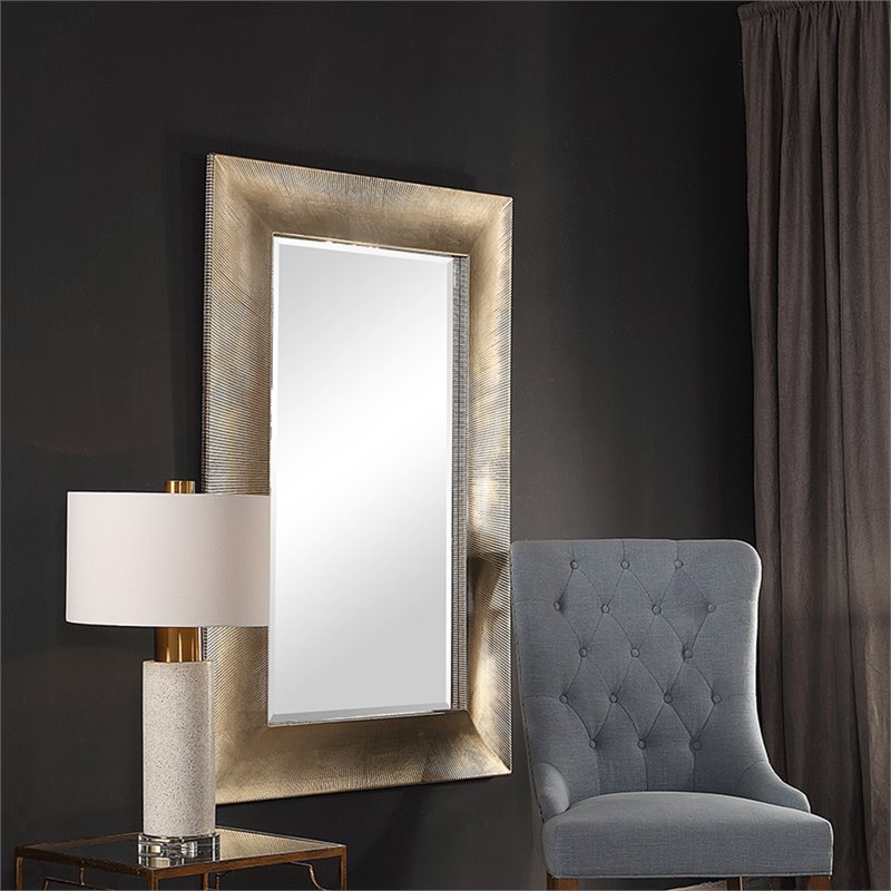 Bowery Hill Contemporary Decorative Mirror in Champagne