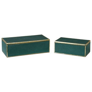 bowery hill contemporary 2 piece box set in emerald green