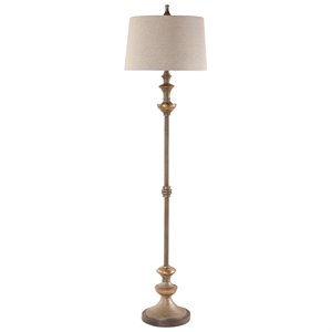 bowery hill contemporary floor lamp in silver and bronze