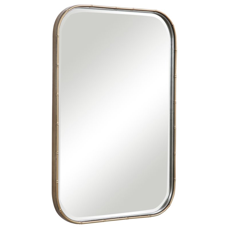 Bowery Hill Contemporary Vanity Mirror in Antique Gold