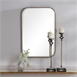 Bowery Hill Contemporary Vanity Mirror in Antique Gold