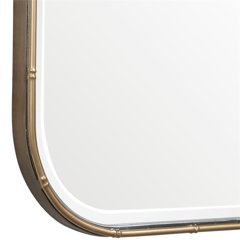 Bowery Hill Contemporary Vanity Mirror in Antique Gold