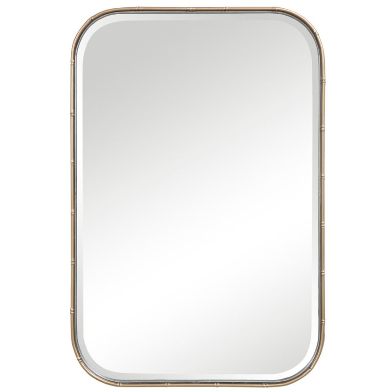 Bowery Hill Contemporary Vanity Mirror in Antique Gold