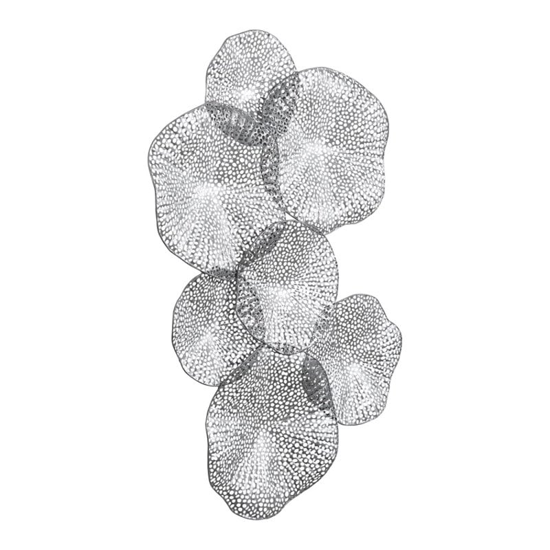 Bowery Hill Contemporary Metal Wall Art in Metallic Pewter