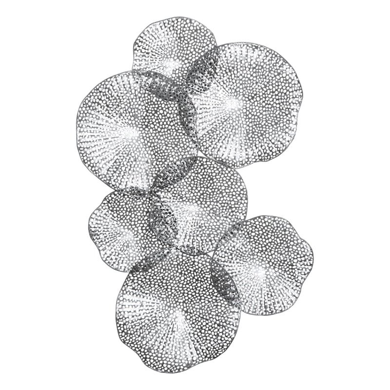 Bowery Hill Contemporary Metal Wall Art in Metallic Pewter
