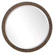 Bowery Hill Contemporary Round Mirror in Metallic Gold