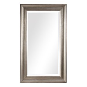 bowery hill contemporary wall mirror in warm silver