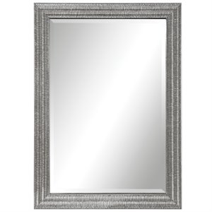 bowery hill contemporary wall mirror in silver leaf